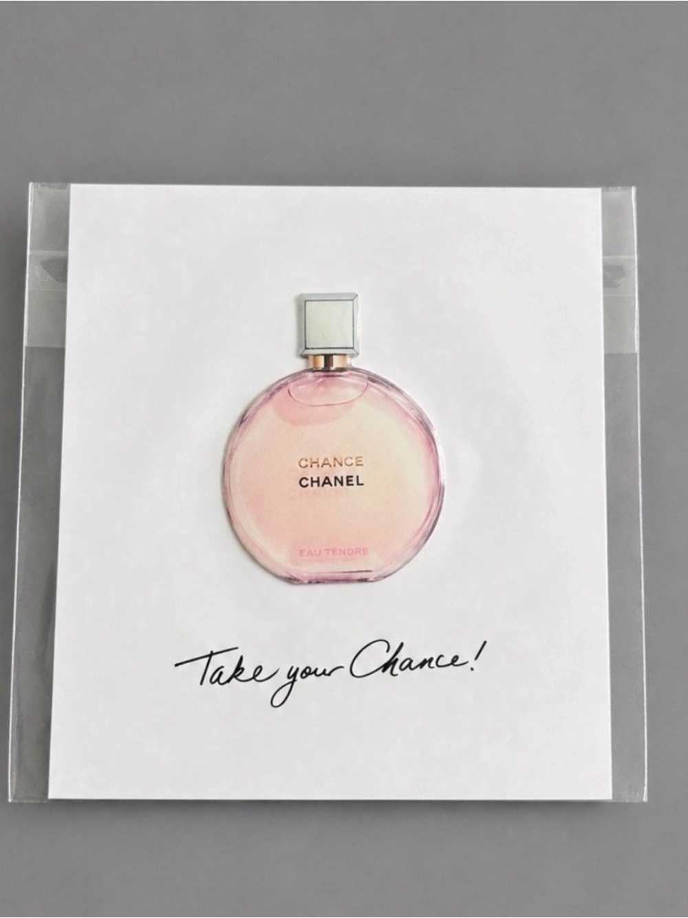 CHANEL Chance Eau Tendre Perfume 3D Promo Sticker Rare VIP Collectible Sealed